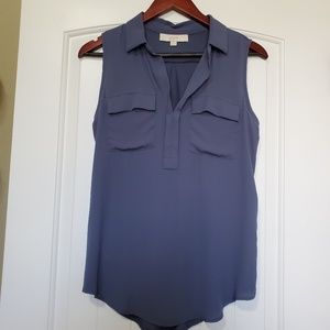 Loft blue sheer front shirt. Size S